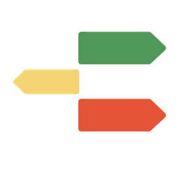 Sinal direcional de três vias  Ícone