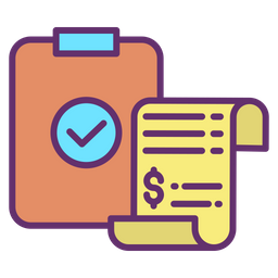 Bill Check Mark  Icon