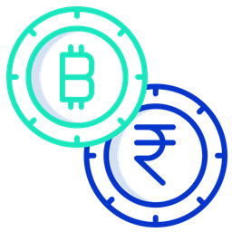 Bitcoin und Rupien  Symbol