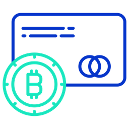 Zahlung mit Bitcoin-Karte  Symbol