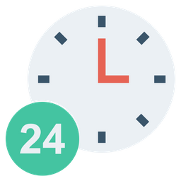 24 hour support  Icon