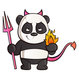 Panda dress up like a devil  Icon