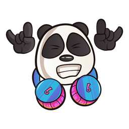 Cute panda with headphone  Icon