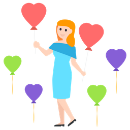 Fille ballon  Icône