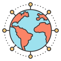 Reseau Mondial Communication Mondiale Connexions Mondiales Icône