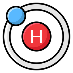 Atomo De Hidrogeno Simbolo Cientifico Modelo Atomico Icono