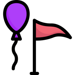 Balloons And Flag  Icon