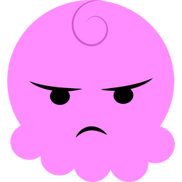 Wütender rosa Cartoon  Symbol