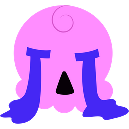 Weinender rosa Cartoon  Symbol