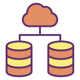 Rede de banco de dados em nuvem  Ícone