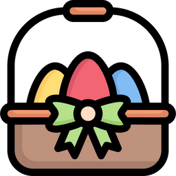 Easter eggs in a basket  Icon