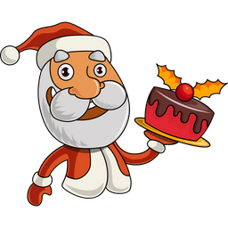 Santa With Cake  Icon