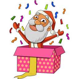 Santa In Gift Box  Icon