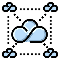 Grande volume de dados na nuvem  Ícone