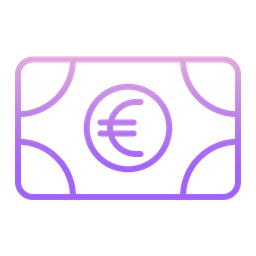 Euros en efectivo  Icono