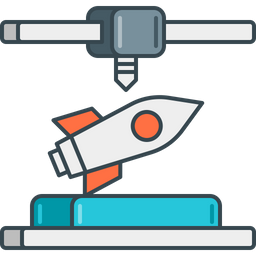 3 D Rocket Engine  Icon