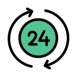 24 Hours Support  Icon