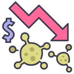 Auswirkungen des Coronavirus auf die Wirtschaft  Symbol