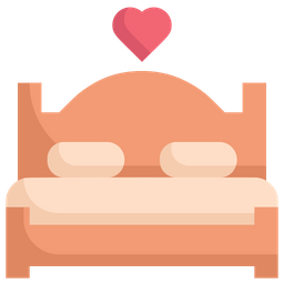 Cama de casal amor  Ícone