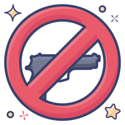 No To Guns Weapon Prohibited Gun Blocked アイコン