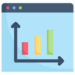 Gráfico de aumento en el sitio web  Icono