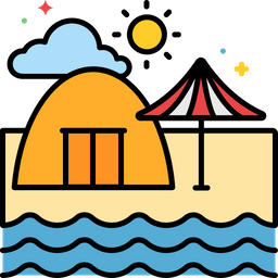 Camping Beach  Icon