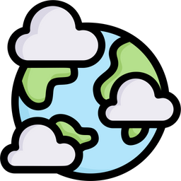 Earth With Clouds  Icon