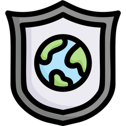 Earth On Shield  Icon