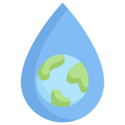Erde mit Tropfen Wasser  Symbol