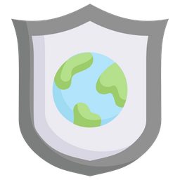 Earth On Shield  Icon