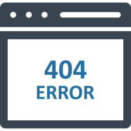 Mensagem de erro 404  Ícone