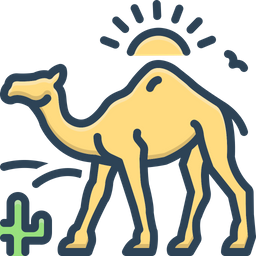 Camel In Desert With Sun  Icon