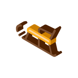 Snow Wooden Sled  Icon