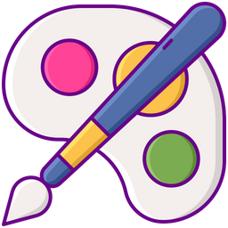 Color Palette And Brush  Icon