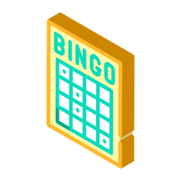 Bingo Tarjeta Isometrica Icono