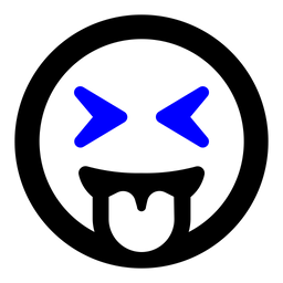 Sorrir, língua, apertar os olhos  Ícone