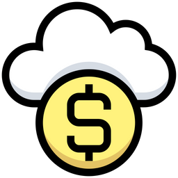 Wolke, dollar  Symbol