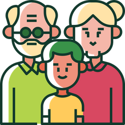 Grandparents and grandson  Icon