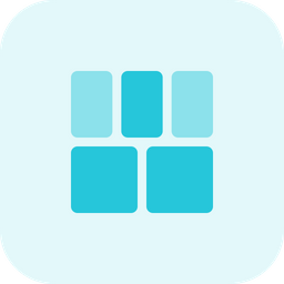 Bottom Double Column Grid  Icon