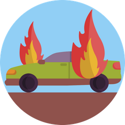 Car on Fire  Icon