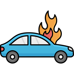 Car Accident Flame  Icon