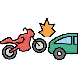 Bike Collision With Car  Icon