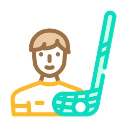 Floorball Player  Icon