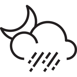 Cloud Rain Moon  Icon