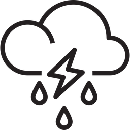 Cloud Raining Thunder  Icon