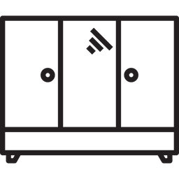 Schrank mit Spiegel  Symbol