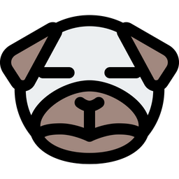 Pug Sad Closed Eyes  Icon