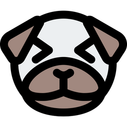 Pug Grinning Squinting  Icon