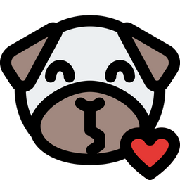 Pug Blowing A Kiss  Icon