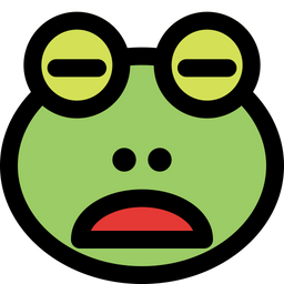 Frog Frowning Open Mouth Closed Eyes Icon